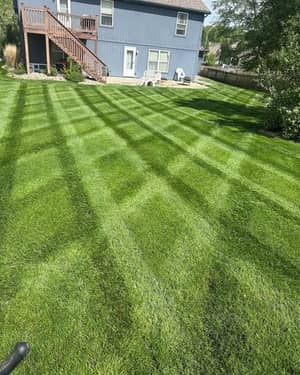 Professional crosshatch lawn pattern